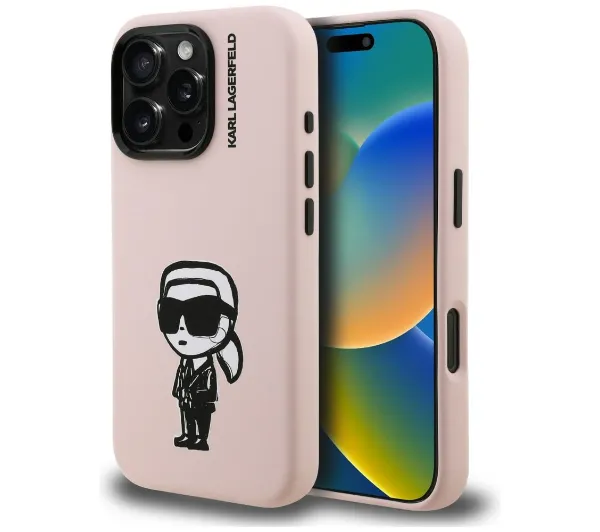 Karl Lagerfeld Silicone Karl Sketch MagSafe do iPhone 16 Pro Max Różowy