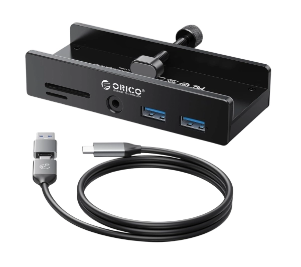 HUB USB Orico 1x SD 1x microSD 2x USB-C + 2x USB-A 2.0 3.0 (MH5PMM-10-BK-BP)