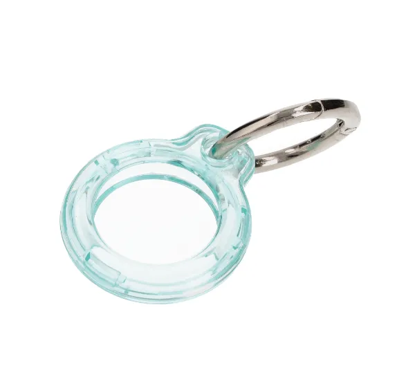 Bizon z kółkiem do kluczy Case Locator Keychain do AirTag Przezroczysto-miętowy