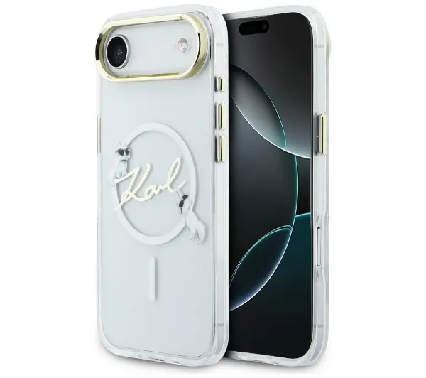 Karl Lagerfeld IML Choupettes Karl Script Logo MagSafe do iPhone Air Przezroczysty