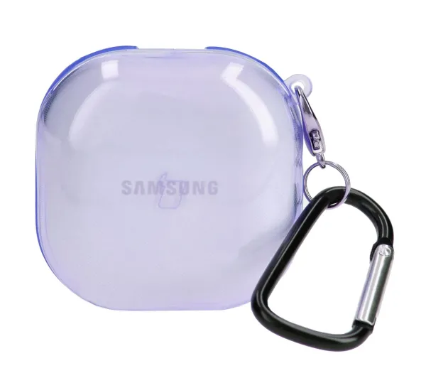 Bizon Case Headphone Clear do Samsung Galaxy Buds Live / Pro / Buds2 / Buds2 Pro Przeźroczysty-Fioletowy
