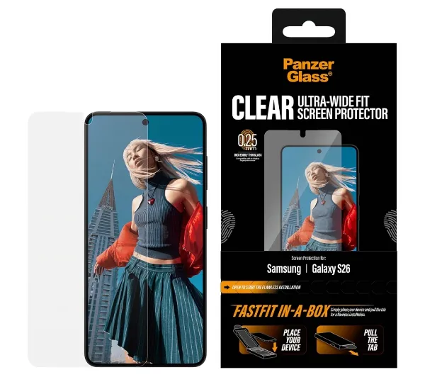 Szkło hartowane PANZERGLASS Ultra-Wide Fit FastFit do Samsung Galaxy S26