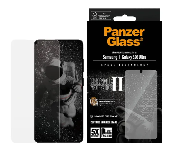 PanzerGlass Ultra-Wide Fit EasyAligner do Galaxy S26 Ultra