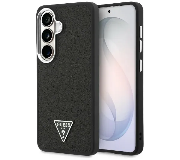 Etui GUESS Fixed Glitter Triangle MagSafe do Samsung Galaxy S26+ Czarny