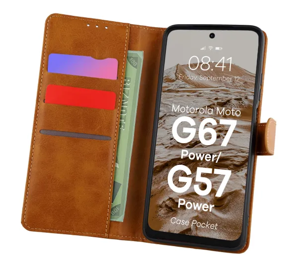 Bizon Pocket do Motorola Moto G57 Power / G67 Power Brązowy
