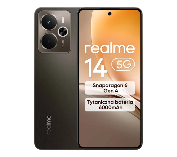 realme 14 5G 8/256GB Funkcje AI 6,67" 120Hz 50Mpix Brązowy