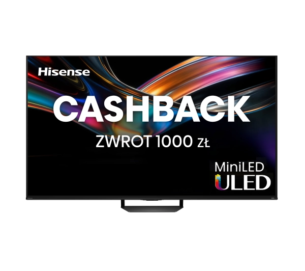 Hisense 100U7S PRO 100" ULED MiniLED 4K 165Hz Smart TV Funkcje AI Dolby Vision Dolby Atmos HDMI 2.1 DVB-T2