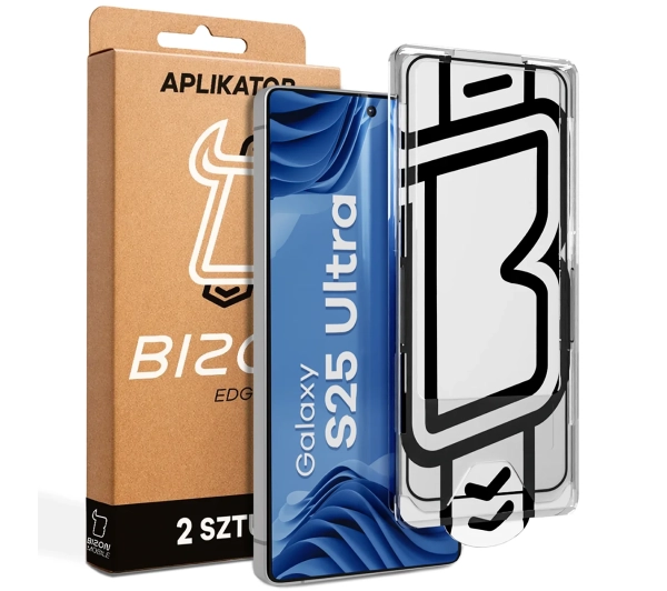 Bizon z ramką montażową Glass Aplikator Edge do Galaxy S25 Ultra 2 zestawy