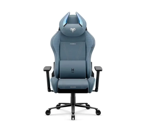 Diablo Chairs X-Horn 2.0 Normal Size Rainbow Blue Gamingowy do 140kg Tkanina Niebieski