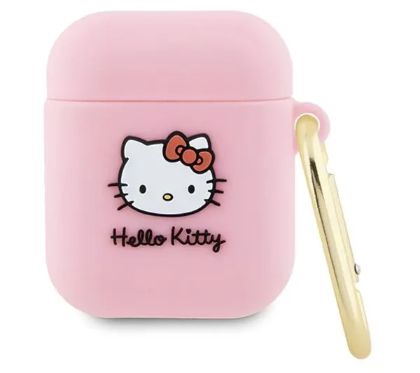 Hello Kitty Silicone 3D Kitty Head dla Apple AirPods 1/2 Różowy