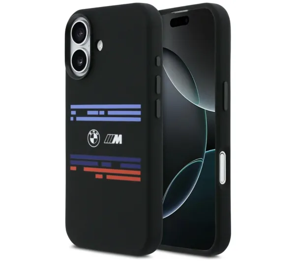 BMW M Silicon Horizontal Line MagSafe do iPhone 17 Czarny