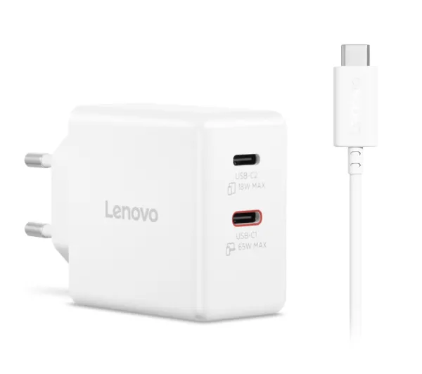 Lenovo G0A6065WEU GaN 2x USB-C 65W Biały