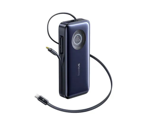 Baseus EnerCore CR11 20000mAh 100W ze zwijanymi kablami USB-C Czarny