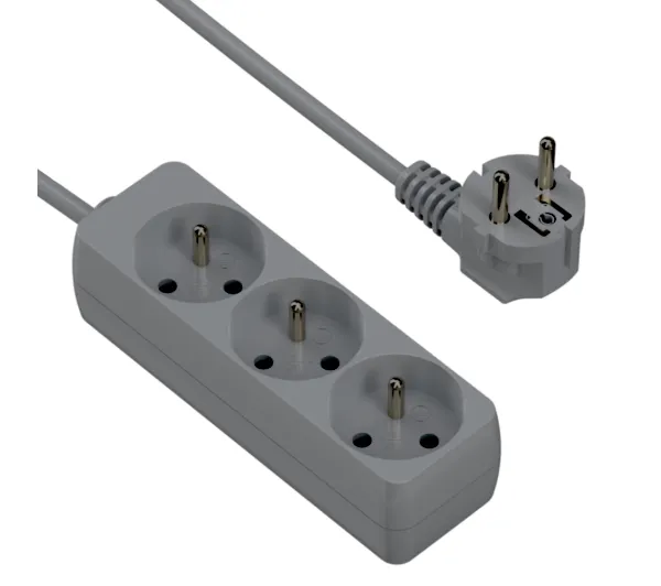 Duwi 24250 3 gniazda 5m Szary