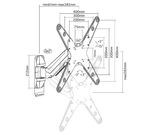 Arkas LEW 165T od 32" do 65" Max 30kg - Kup na Raty - RRSO 0%