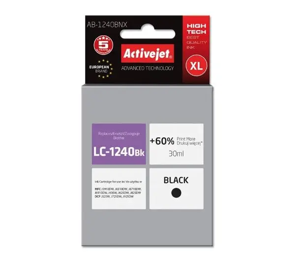 ActiveJet AB-1240BNX (zamiennik LC-1240BK) Czarny 30 ml