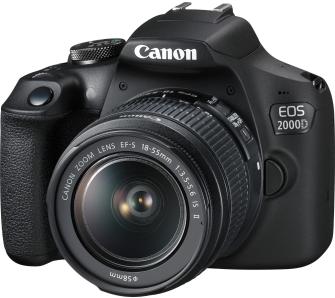 lustrzanka cyfrowa Canon EOS 2000D + EF-S 18-55mm f/3,5-5.6 IS II + torba SB130 + karta 16GB