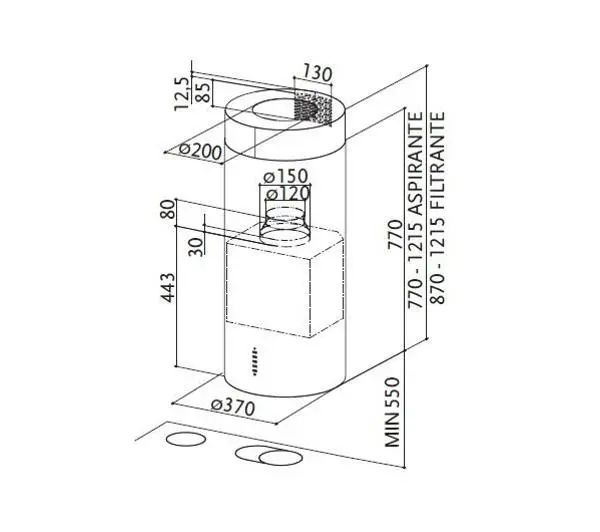 Faber Cylindra Isola EV8 X 37 Srebrny - DRUGI -30%, ALBO 4-TY -80% - Kup na Raty - RRSO 0%
