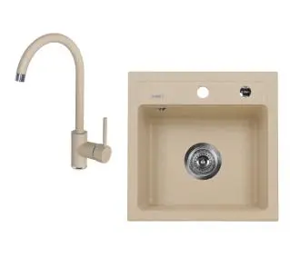 Deante Zorba ZQZA7103 Piaskowy + bateria stojąca Piaskowy - DRUGI -30%, ALBO 5-TY ZA 1ZŁ - Kup na Raty - RRSO 0%