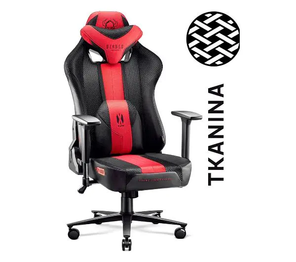 Diablo Chairs X-Player 2.0 Normal Size Gamingowy do 150kg Skóra ECO Tkanina Karmazynowo-antracytowy - Kup na Raty - RRSO 0%