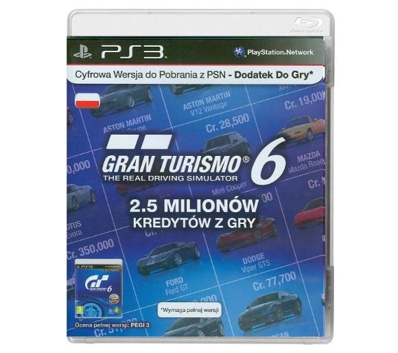 karta doładowująca Sony Gran Turismo 6 - 2,5 miliona kredytów