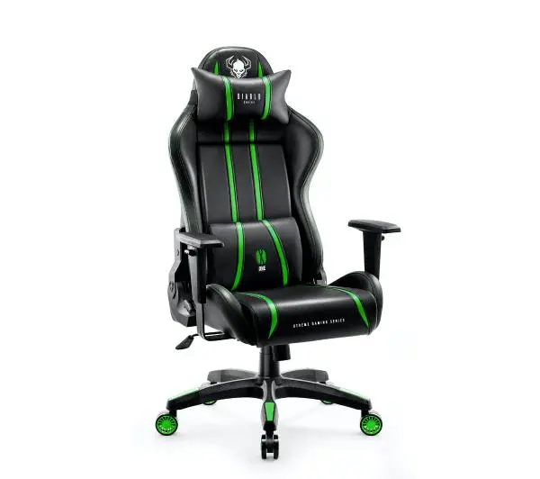 Diablo Chairs X-One 2.0 Normal Size Gamingowy do 136kg Skóra ECO Tkanina Czarno-zielony - Kup na Raty - RRSO 0%