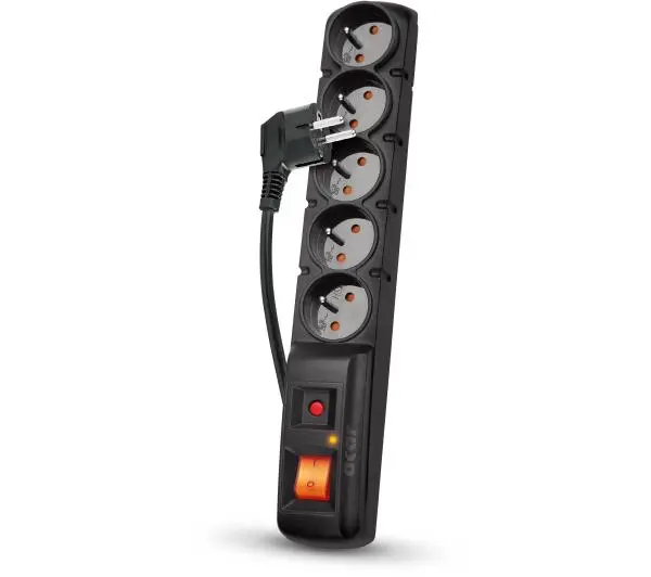 Acar F5 PRO 5 gniazd 1,5m Czarny