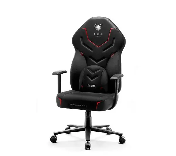 Diablo Chairs X-Gamer 2.0 Normal Size Gamingowy do 150kg Skóra ECO Tkanina Dark obsidian - Kup na Raty - RRSO 0%