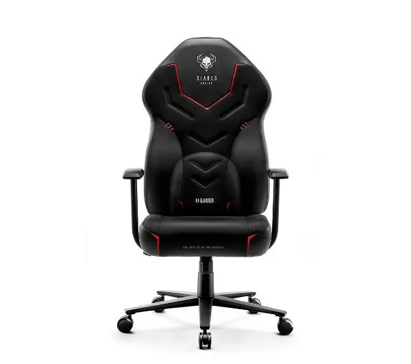 Diablo Chairs X-Gamer 2.0 Normal Size Gamingowy do 150kg Skóra ECO Tkanina Dark obsidian