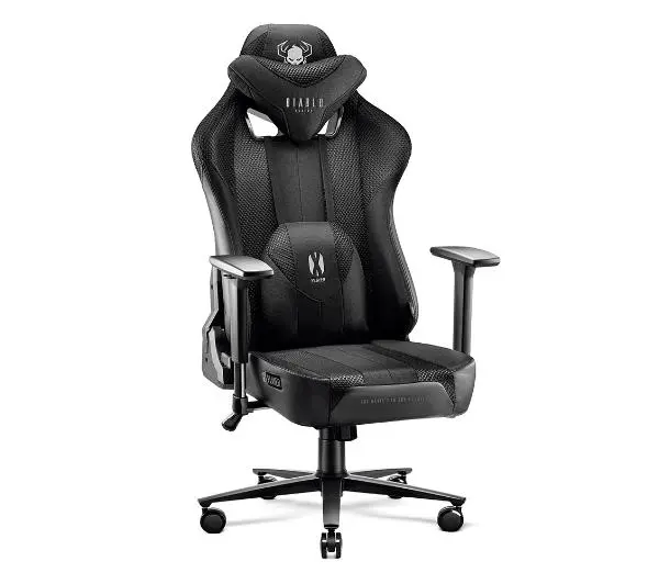 Diablo Chairs X-Player 2.0 King Size Gamingowy do 160kg Skóra ECO Tkanina Czarny - Kup na Raty - RRSO 0%