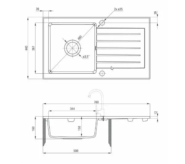 Deante Zorba ZQZ N113 Granitowy Czarny - DRUGI -30%, ALBO 5-TY ZA 1ZŁ - Kup na Raty - RRSO 0%