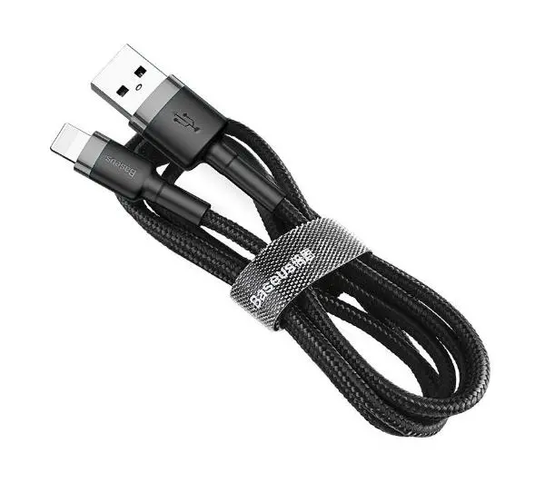 Baseus Lightning USB Cafule 2,4A 1m Szaro-czarny