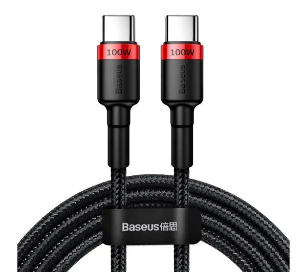 Baseus USB-C Cafule QC 3,0 PD 2,0 100W 5A 2m Czerwono-czarny