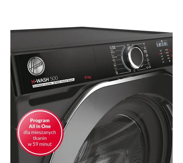 Hoover H-Wash 500 HWP 49AMBCR/1-S Slim 9kg 1400obr/min Zdalne sterowanie - DRUGI -30%, ALBO 5-TY ZA 1ZŁ - Kup na Raty - RRSO 0%