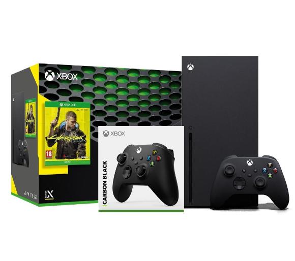 konsola Xbox Series X Xbox Series X + Cyberpunk 2077 + dodatkowy pad (czarny)