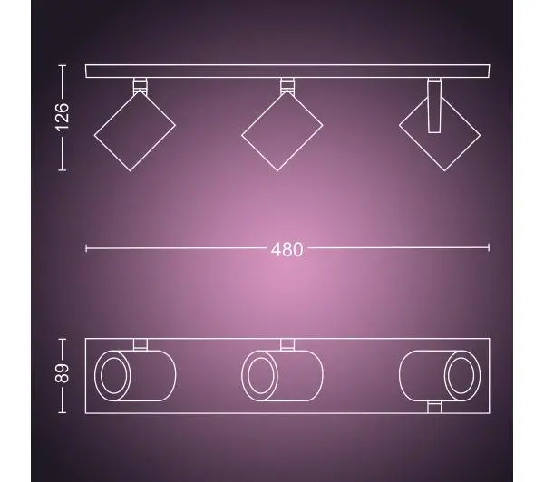 Philips Hue White and Colour Ambiance Argenta Triple Srebrny - Kup na Raty - RRSO 0%