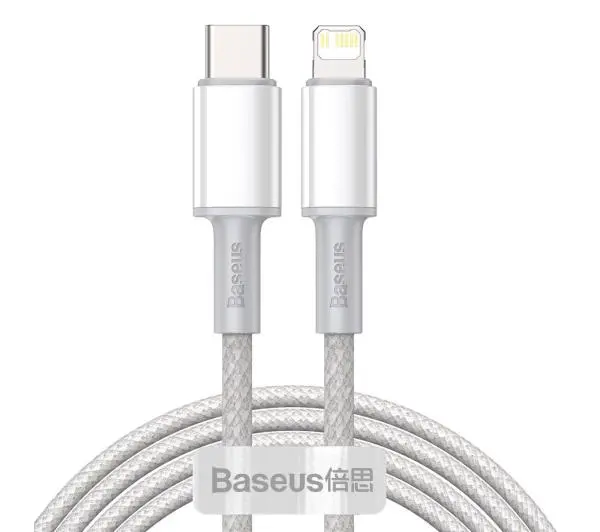Baseus USB-C do Lightning High Density Braided 20W 5A PD 2m Biały