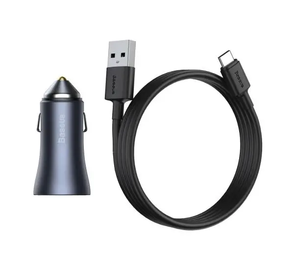 Baseus Golden Contactor Pro 40W Szary kabel USB do USB-C 1m Czarny