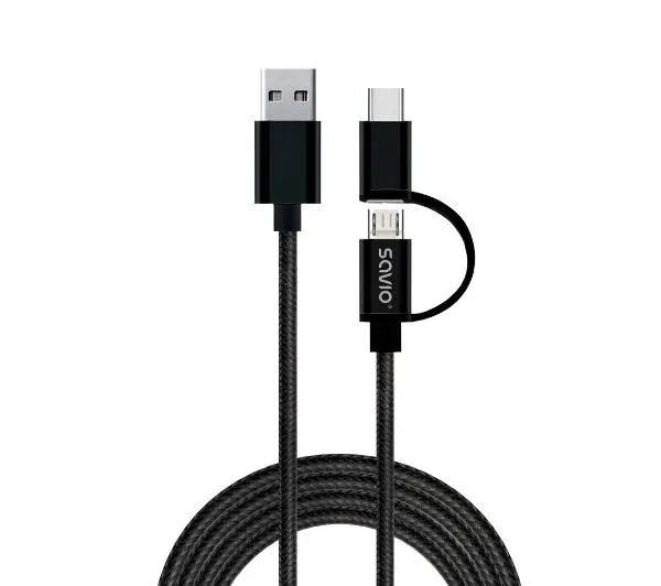 Kabel USB - Micro USB/USB-C SAVIO CL-128 1 m