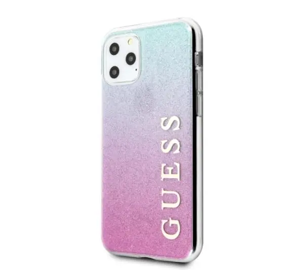 Guess Glitter Gradient GUHCN65PCUGLPBL do iPhone 11 Pro Max Różowo-niebieski
