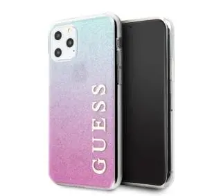 Guess Glitter Gradient GUHCN65PCUGLPBL do iPhone 11 Pro Max Różowo-niebieski
