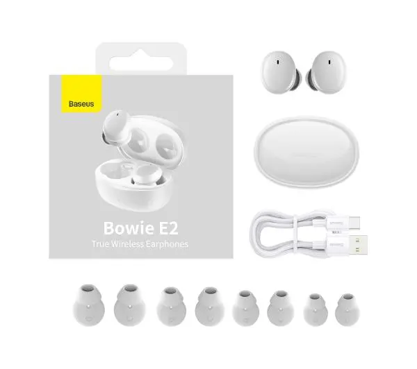 Baseus Bowie E2 Dokanałowe Bluetooth 5.2 Biały