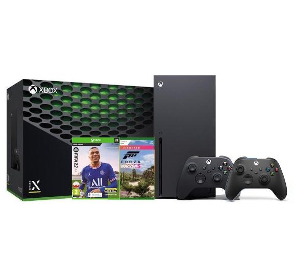 konsola Xbox Series X Xbox Series X + Forza Horizon 5 + FIFA 22 + dodatkowy pad (czarny)