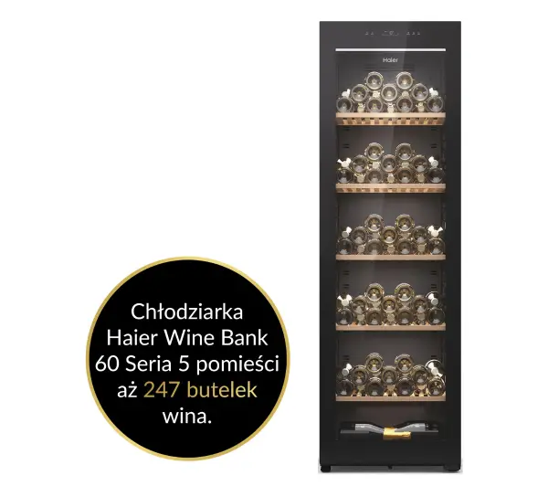 Haier Wine Bank Series 5 HWS247GGU1 247 miejsc na butelki - DRUGI -30%, ALBO 5-TY ZA 1ZŁ - Kup na Raty - RRSO 0%