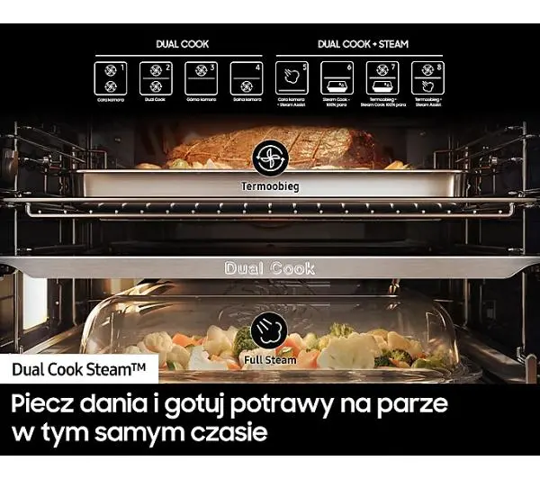 Samsung NV7B5765RAK Dual Cook Termoobieg AirFry Zdalne sterowanie Czarny - Kup na Raty - RRSO 0%