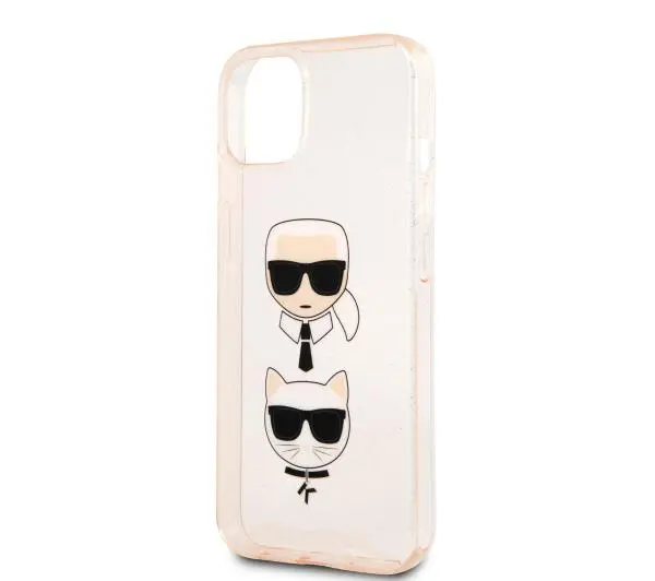 Karl Lagerfeld Glitter Karl`s & Choupette KLHCP13SKCTUGLGO do iPhone 13 mini Złoty