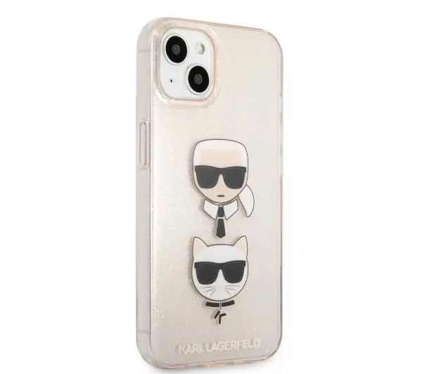 Karl Lagerfeld Glitter Karl`s & Choupette KLHCP13SKCTUGLGO do iPhone 13 mini Złoty