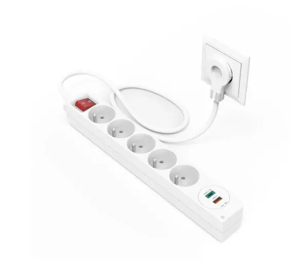 Hama 44133758 5 gniazd 1,4m Biały