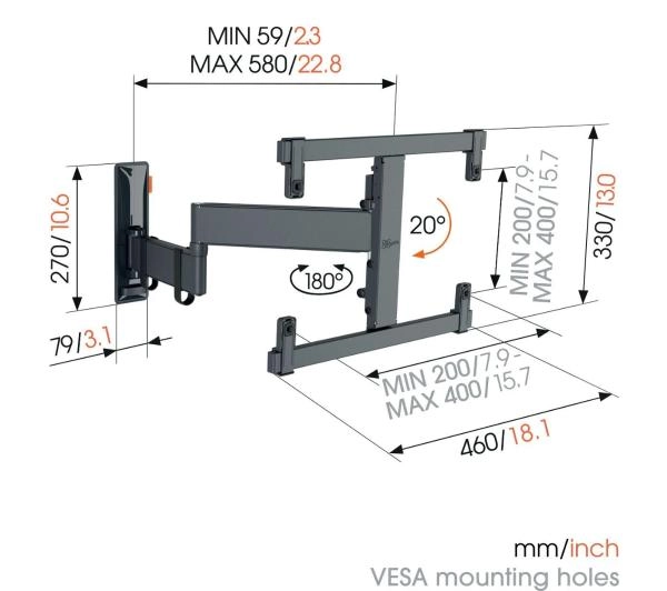 Vogels TVM 3463 od 32" do 65" Max 25kg - Kup na Raty - RRSO 0%