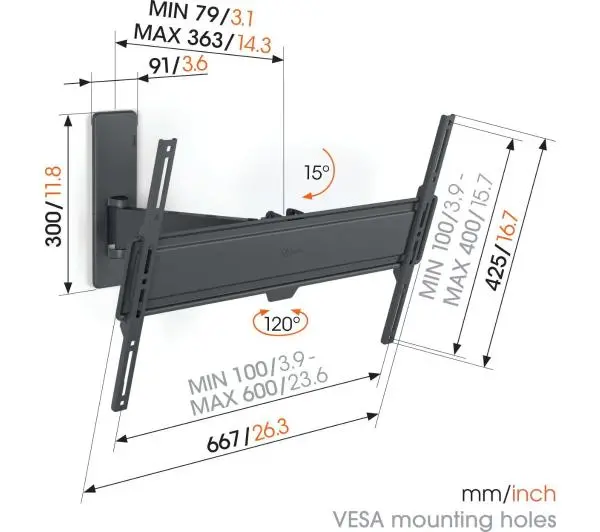 Vogels TVM 1623 od 40" do 77" Max 35kg - Kup na Raty - RRSO 0%
